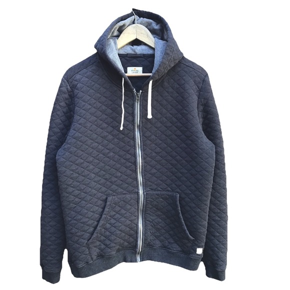 Marine Layer Other - Marine Layer Corbet Quilted Full Zip Hoodie Men's Large Charcoal Gray Jacket